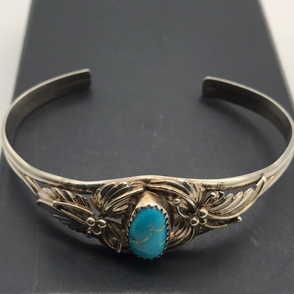 Vintage Signed Native American Sterling Bracelet
